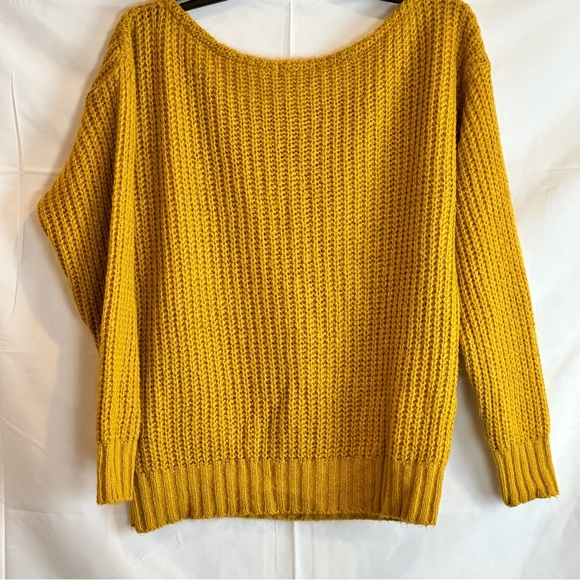 Boohoo (M) Chunky Cropped Sweater Lgr Neck Fall Golden Yellow Size Small - Picture 5 of 16